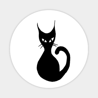 Spooky Black Cat Print Magnet